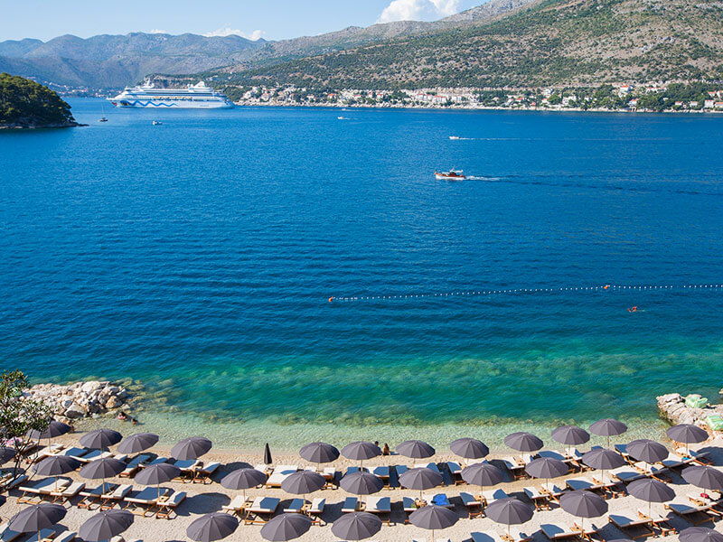 Zračni pogled na Coral Beach Club u Dubrovniku.