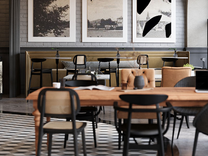 Śródziemnomorska restauracja Trattoria La Pentola o zmierzchu