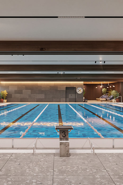 Heated indoor swimming pool at Valamar Diamant Hotel in Poreč.