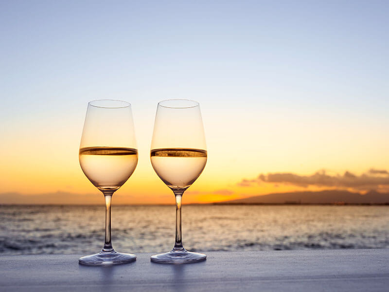 Romantic seaside view with wine at Bard Bar Dubrovnik