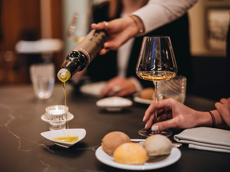 Olive oil and wine tasting at a local farm
