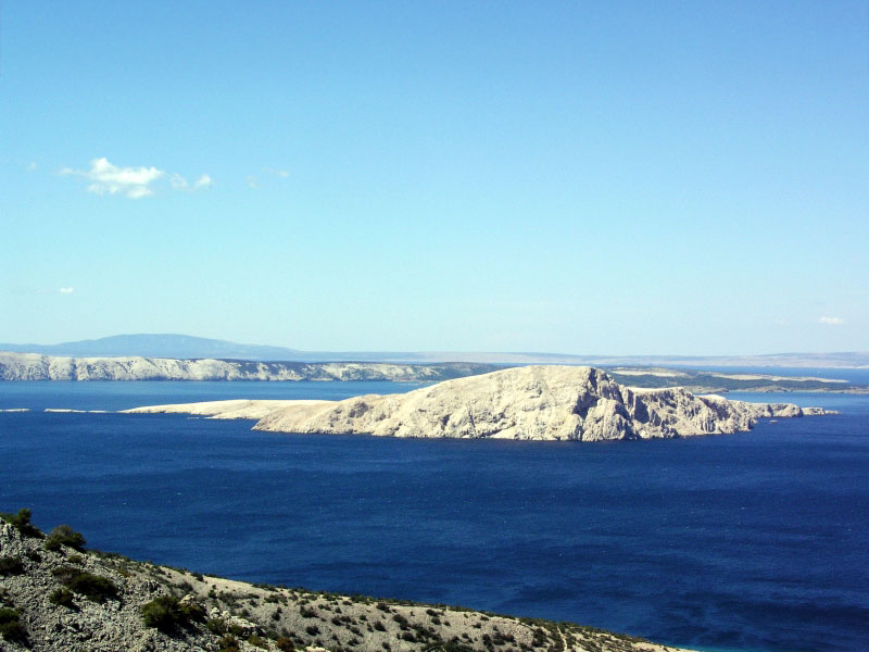 Goli otok, a former prison near the Island of Rab.