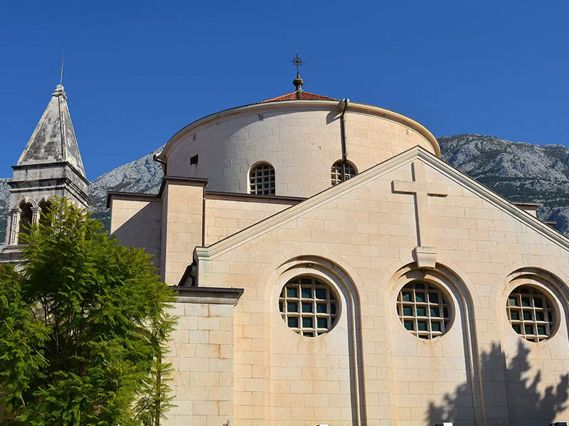 Franciscan Monastery with traditional dome in Makarska