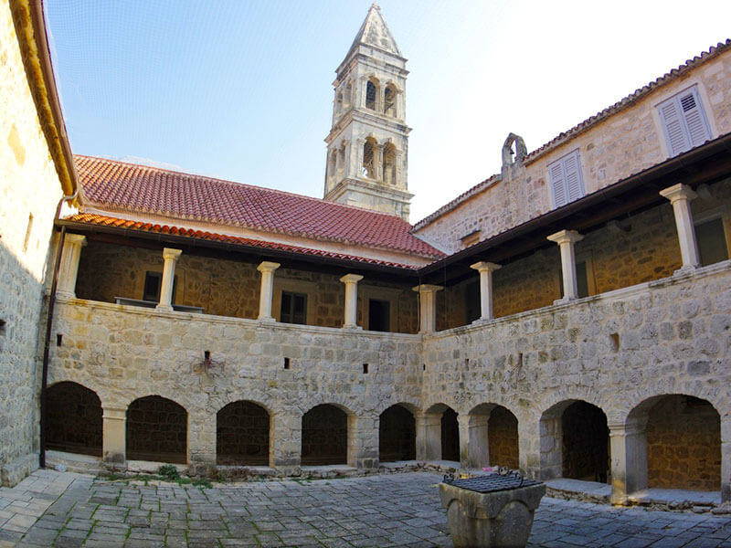 Exterior of Makarska’s Malacological Museum and church tower