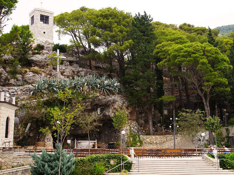 Peaceful hillside chapel in honour of Our Lady of Lourdes