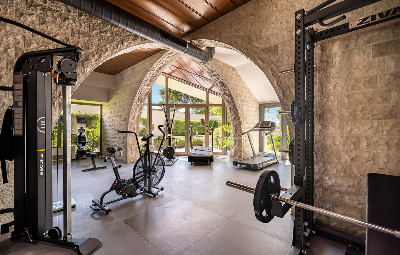 Strength and cardio equipment at Valamar Meteor Hotel's gym in Makarska