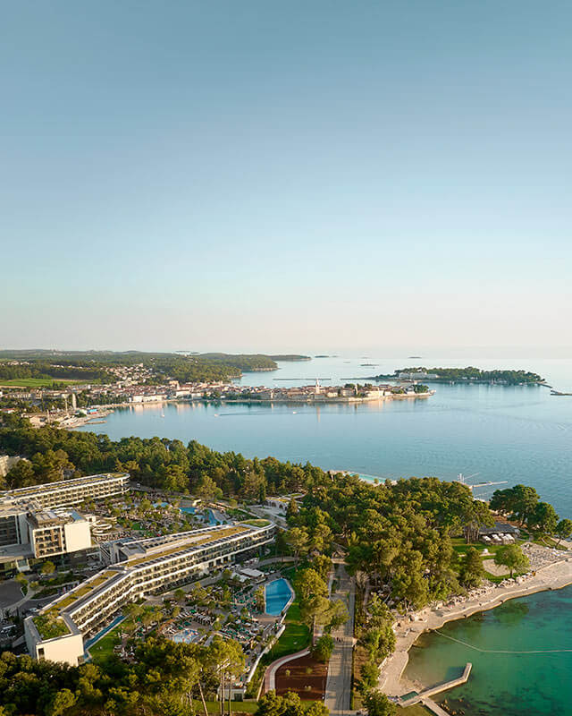 Aerial view of Pical Resort, Valamar Collection in Poreč, Istria