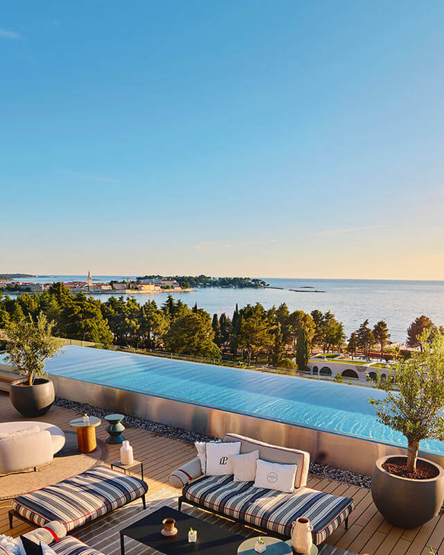 Aerial view of Pical Resort, Valamar Collection in Poreč, Istria