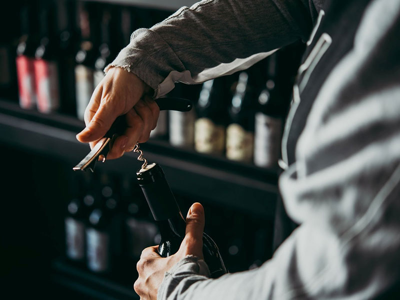 Wine selection at Bacchus bar in Poreč