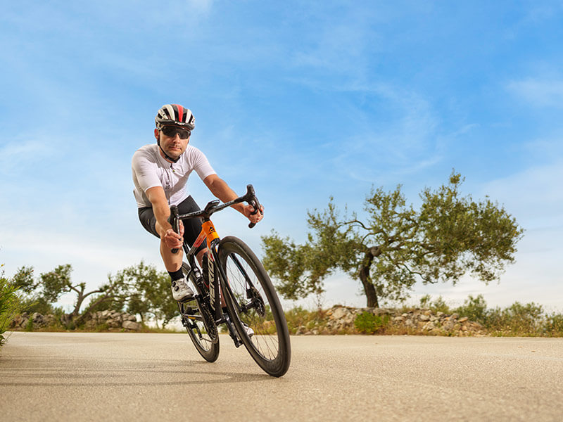 Mountain biking on the historic Three Castles trail in Istria
