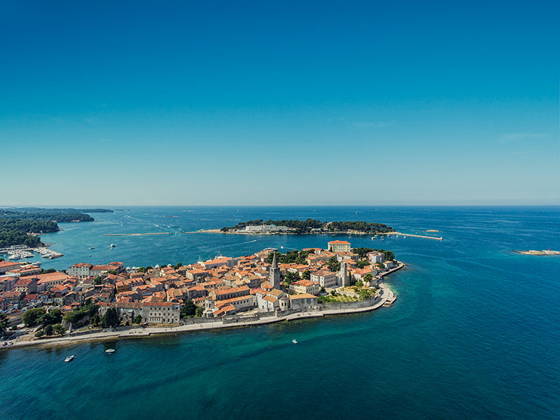 Historic Istrian town with terracotta rooftops