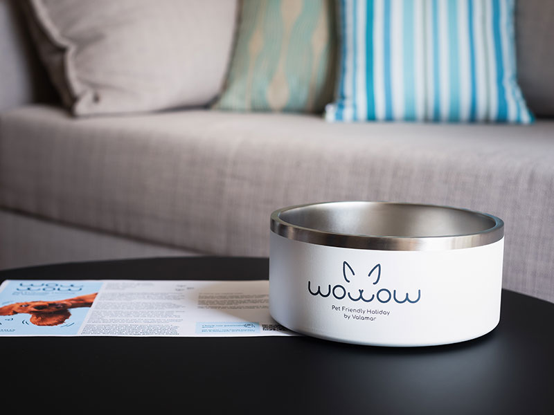 Branded pet bowl included in Valamar's dog welcome pack, part of the 'Wowow Pet-Friendly Holiday' program